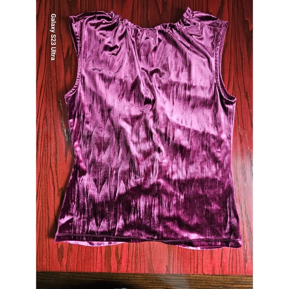 Apostrophe Stretch Velvet Tank – Plum Purple – Size M - Picture 1 of 3
